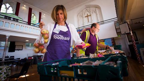A food bank in Bristol distributing suplus food