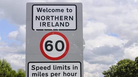 northern ireland border road sign