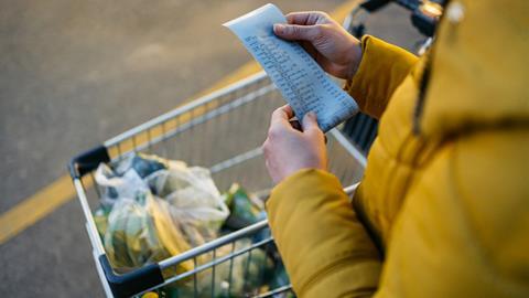 shopping receipt inflation money