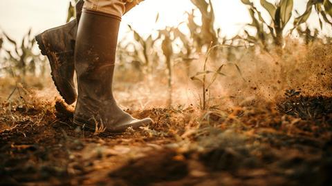 farmer boots farm dirt crops worker