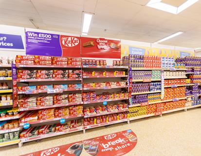 sainsburys kitkat confectionery chocoalte aisle hfss retail media