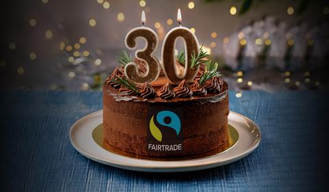 Fairtrade chocolate 30th birthday cake