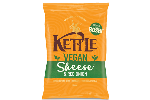 kettle chips vegan sheeze and onion crisps