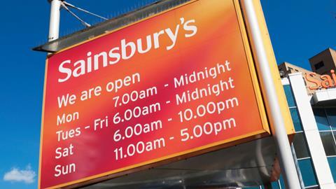 sainsbury's opening times sunday trading