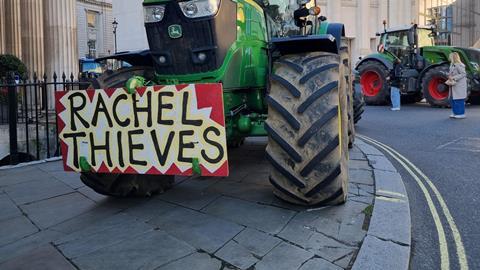 rachel reeves budget farming protest