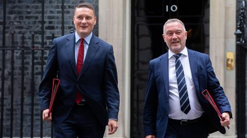 Wes Streeting and Steve Reed outside Downing Street
