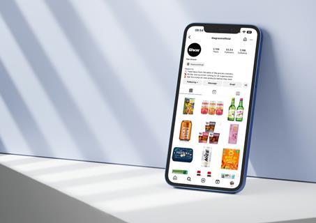 grocer instagram iphone phone mockup social media