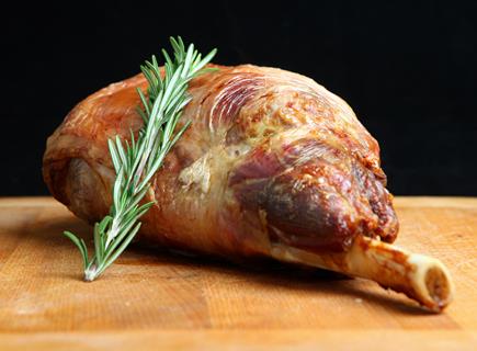 Roast leg of lamb meat