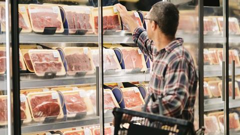 red meat beef supermarket shopper aisle