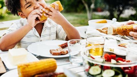 child eating bbq barbecue summer