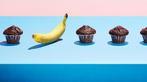 healthy unhealthy cake cupcake muffin banana sweet diet health