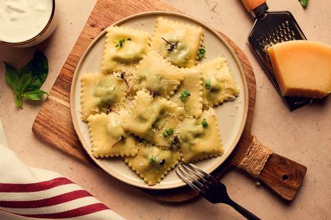 Ravioli with spinach and cheese, vegetarian food Getty