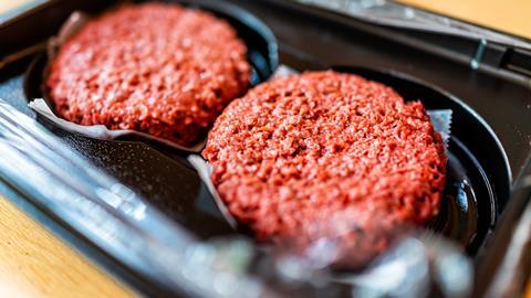 Vegan burger black plastic