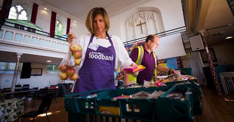 A food bank in Bristol distributing suplus food