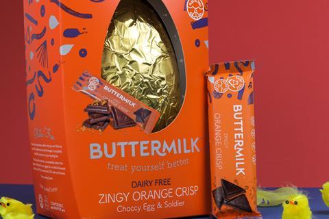 Buttermilk Dairy Free zingy orange crisp Choccy Egg and soldier