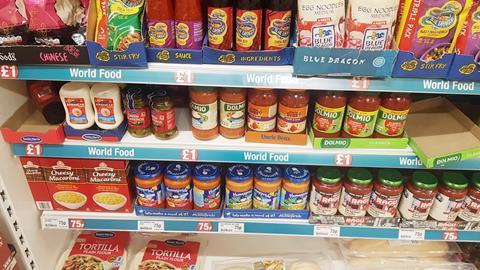 poundland world food sauces aisle shelf (2)