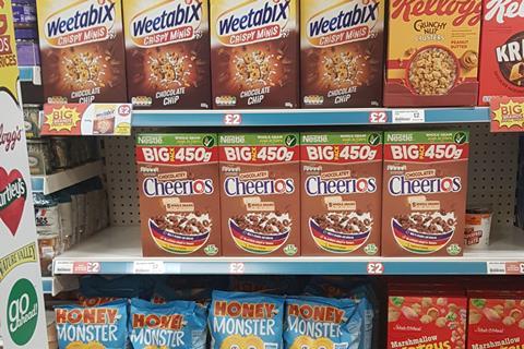 poundland cereal aisle shelf
