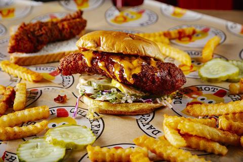 5. Daves Hot Chicken selects on tray