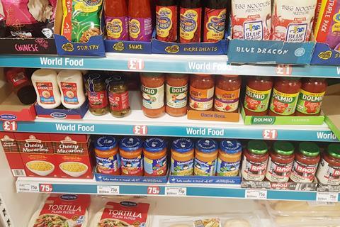 poundland world food sauces aisle shelf (2)