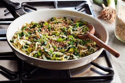 Kale and lemon barleyotto with breadcrumbs prep resized