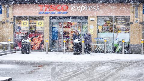 tesco christmas snow