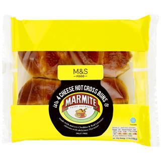 Packshot - Cheese Hot Cross Buns & Marmite