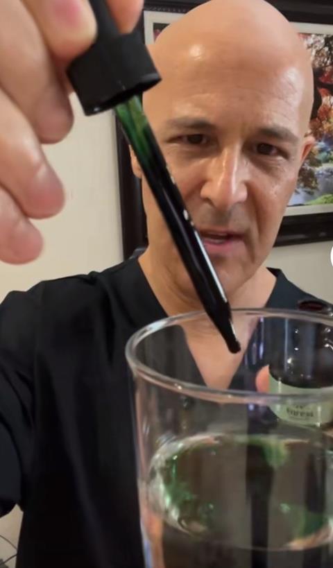 on phone chlorophyll water