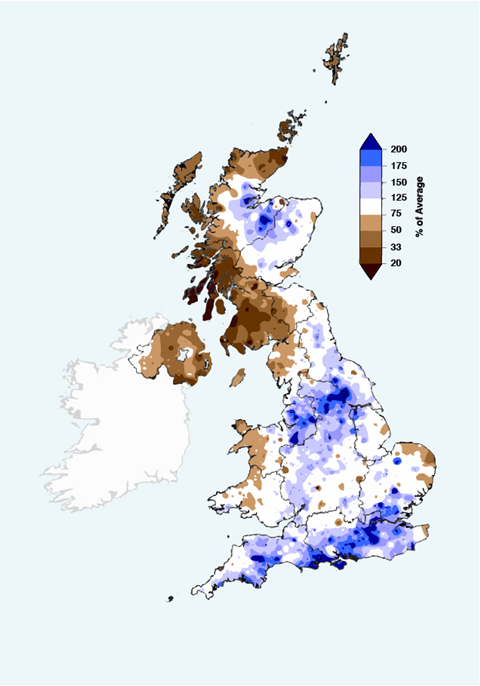 Met Office July 2021 rainfall map