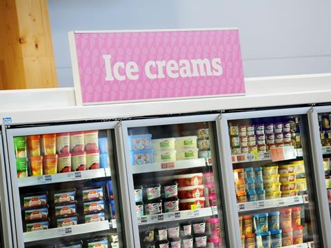 Ice Creams in Freezer