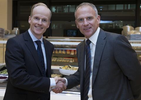 Booker CEO Charles Wilson (left) and Tesco CEO Dave Lewis 