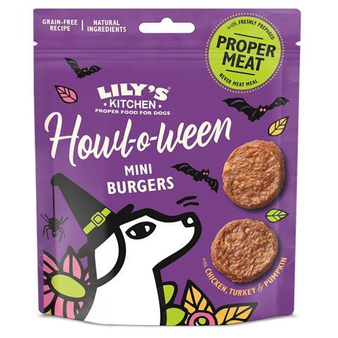Lily's Kitchen Howl-o-ween mini burgers Limited Edition Adult Dog Treats 70g FRONT DTCTBH70 (PSD)