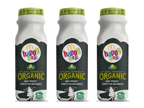 Arla’s co-branded organic milk with McDonald’s