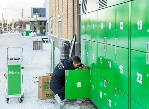 Store boxes close up