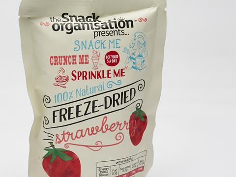 snack organisation freeze dried strawberries