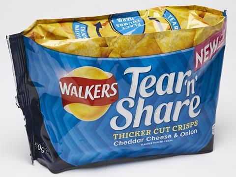 walkers tear and share crisps