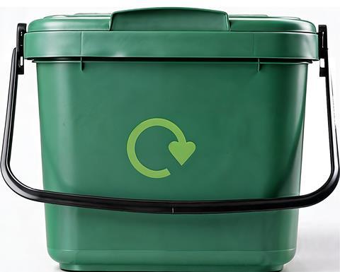 Green kitchen bin caddy