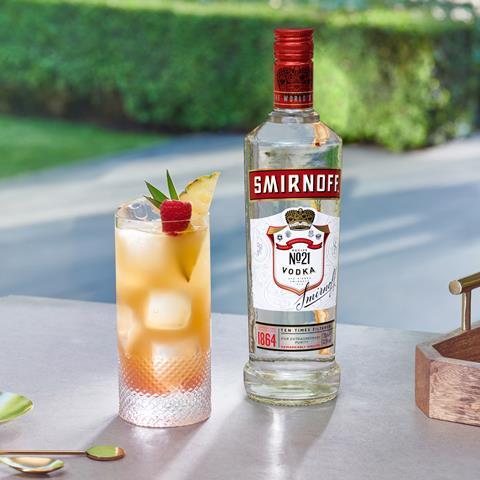 Smirnoff Glass Bottle Red Landscape
