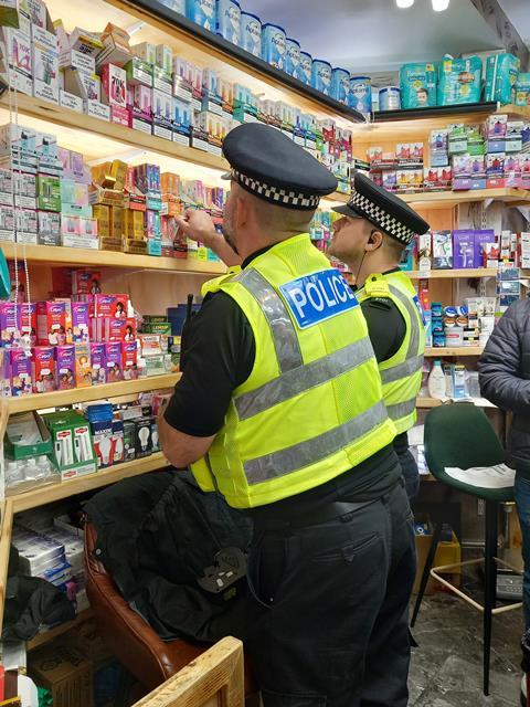 Cambridgeshire - Officers looking at vapes - ii