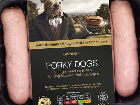 Bacon and sausages feature, porkydogs sausages
