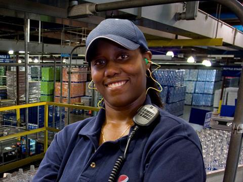PepsiCo worker in a US bottling plant