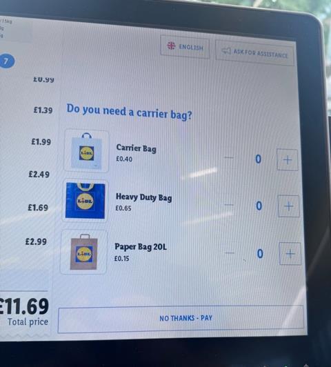 Lidl paper carrier bag price