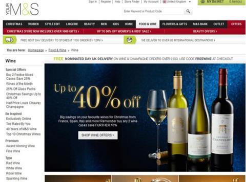 Marks and Spencer online wine 