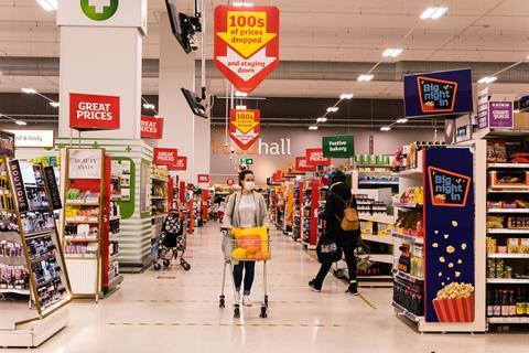 Sainsbury's shopper in store
