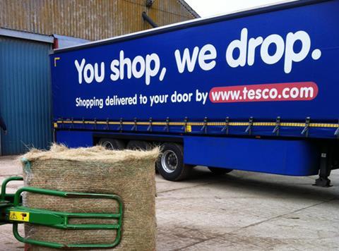 Tesco delivering bales