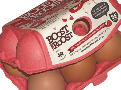 selinium rich eggs box pink boost the roost