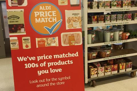 Sainsburys Aldi price match