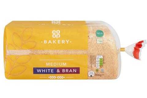 coop white and bran own label bread