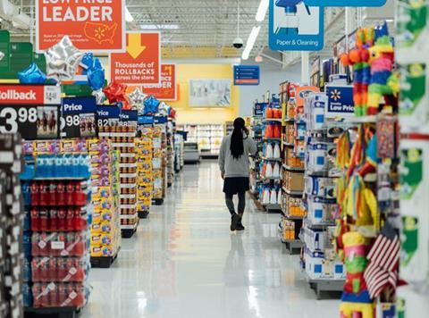 customer walmart supermarket aisle promos