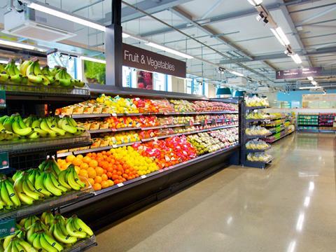 M&S shelf of fruit