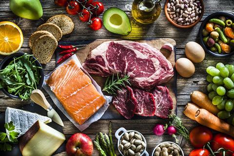 health food meat veg salmon fish